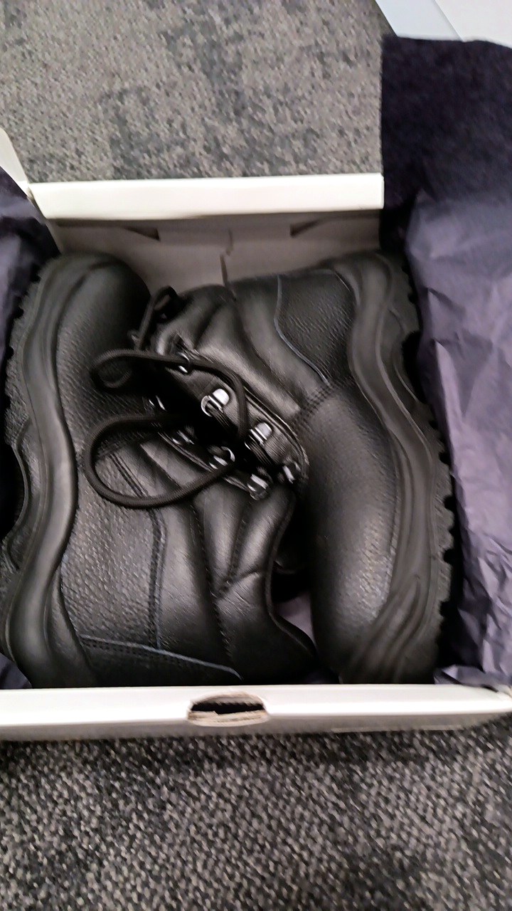 Robuck Black Leather Safety Work Boots (Style 10118)